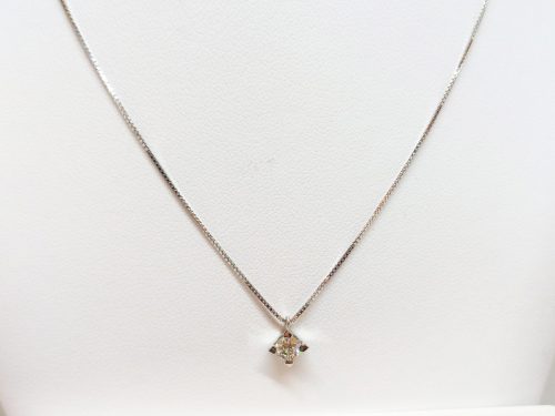 Collana Punto Luce in Oro Bianco 18kt con Diamante IGI