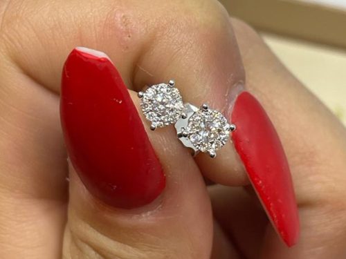 NUOVI Orecchini in Oro Bianco 18kt con Diamanti