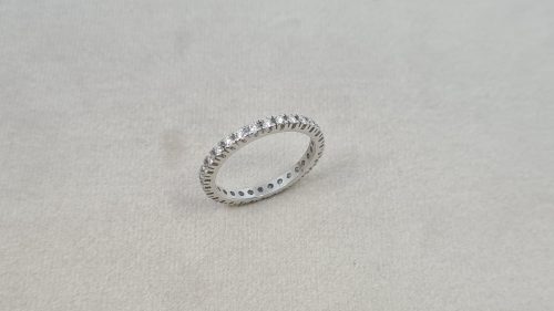 Anello Veretta Diamanti 0,55 Ct in Oro Bianco 18 kt Nuovo