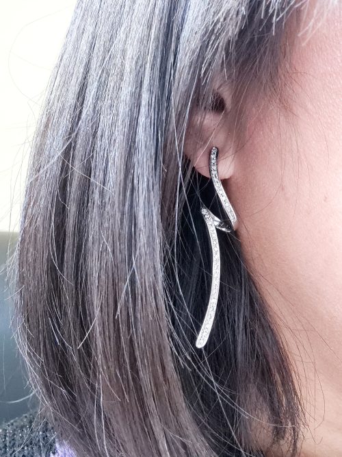 Orecchini Pendenti in Oro 18 kt e Diamanti 0,35 Ct