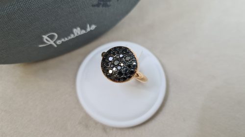 Anello Pomellato in Oro Rosa18 kt con Pavè Diamanti Neri 0,60 Ct