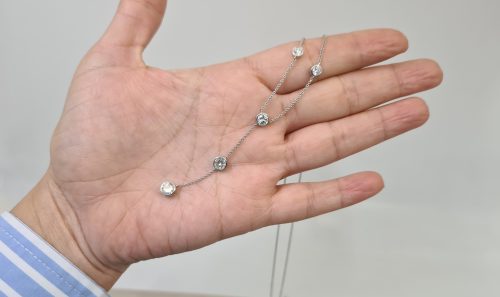 Catena Pendente Diamanti 1,40 Ct in Oro Bianco 18 Kt