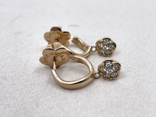 Orecchini Pendenti firmati Pasquale Bruni in Oro 18 kt con Diamanti 0,22 Ct