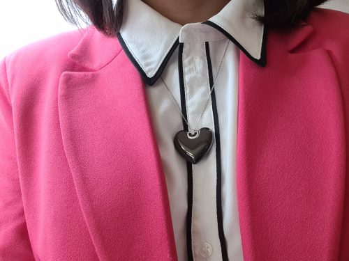 Catena Damiani in Oro 18 kt con Cuore in Ceramica e Diamante 0,01 Ct