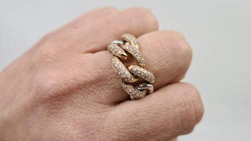 Anello Groumette in Oro 18 kt con Diamanti 0,70 Ct