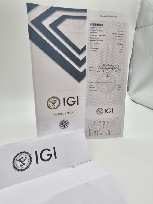 Diamante Naturale Certificato IGI 0.70 Ct G VS1