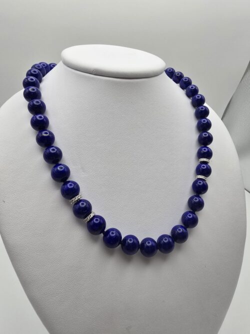 Collana Oro Bianco 18 Kt e Lapislazzuli