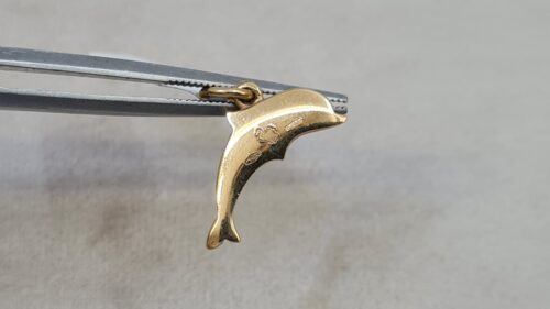 Ciondolo Charm DoDo a forma di Delfino " Portami con te " in Oro 18 kt 2 gr circa