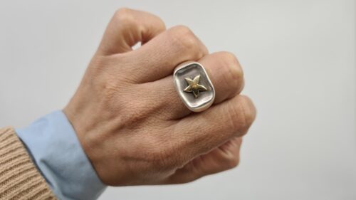 Anello DoDo in Argento 925 e Stella in Oro Giallo 18 kt