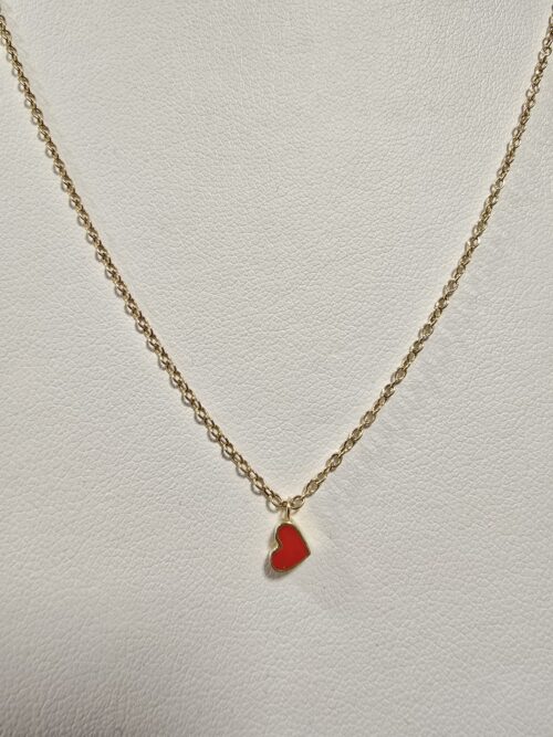 Collana Oro Giallo 14 Kt con ciondolo cuoricino