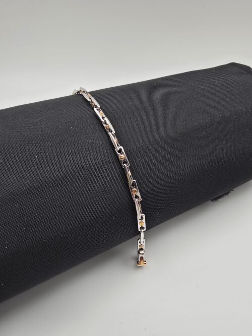 Bracciale Uomo Oro Bianco e Rosa 18 Kt firmato Chimento