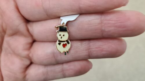 Ciondolo Charm DoDo a forma di Pupazzo di Neve (anno 2017) in Oro 9 Kt
