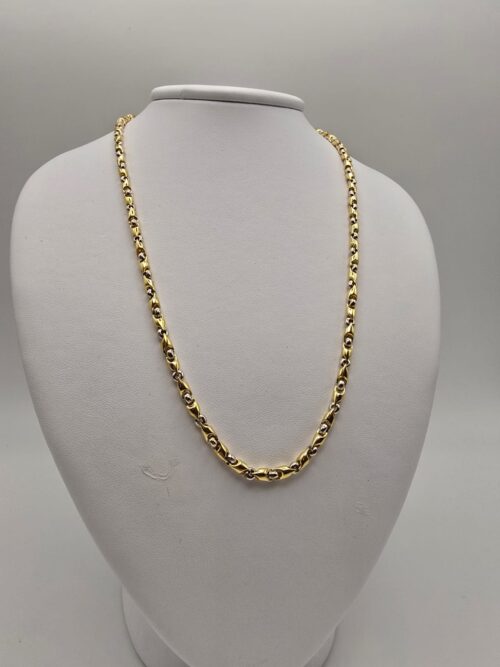 Collana Uomo Oro Giallo e Oro Bianco 18 Kt