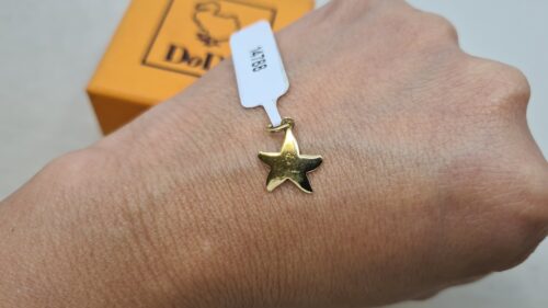 Ciondolo Charm DoDo a forma di Stella  " Chi mi trova è felice "in Oro 18 kt 2 gr circa