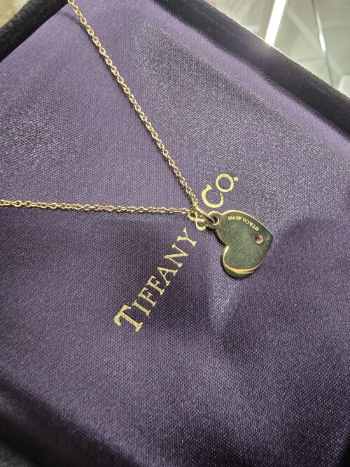 Collana Tiffany&Co Cuore con Zaffiro Rosa