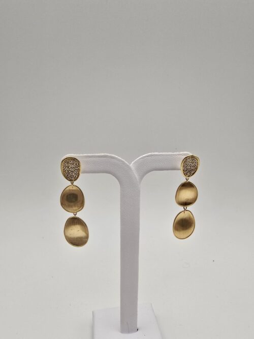 Orecchini pendenti firmati Marco Bicego in Oro Giallo 18 Kt con Diamanti