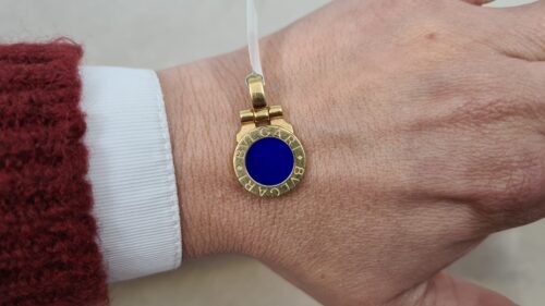 Ciondolo Pendente firmato Bulgari in Oro 18 kt e Lapislazzuli