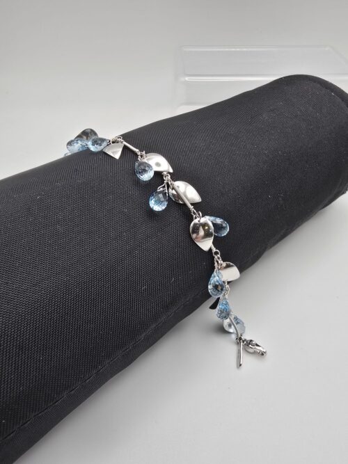 Bracciale Oro Bianco 18 Kt con Acquamarina firmato Marco Bicego