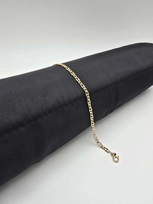 Bracciale maglia Grumetta battuta in Oro Giallo 18 Kt