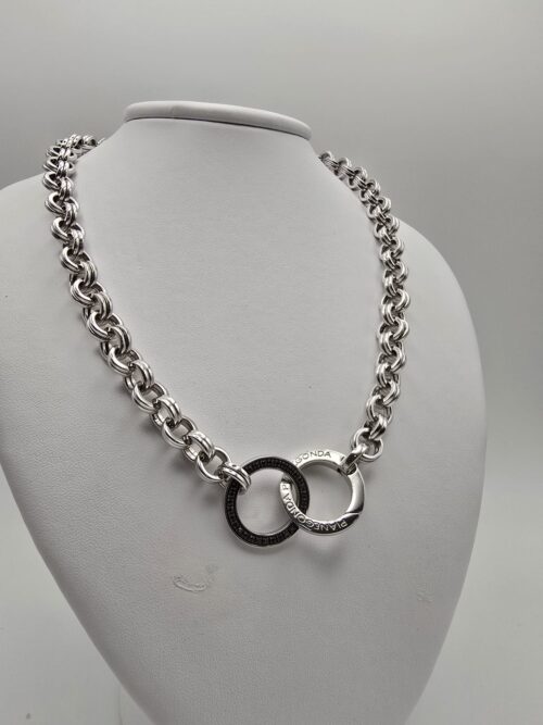 Collana in Argento 925 firmata Pianegonda con Diamanti neri